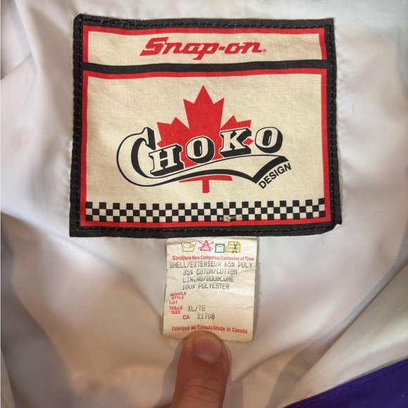 Vintage Snap-on Racing Jacket XL Goodwrench PokerRun Canada 90s Colorblock Choko - Picture 3 of 10